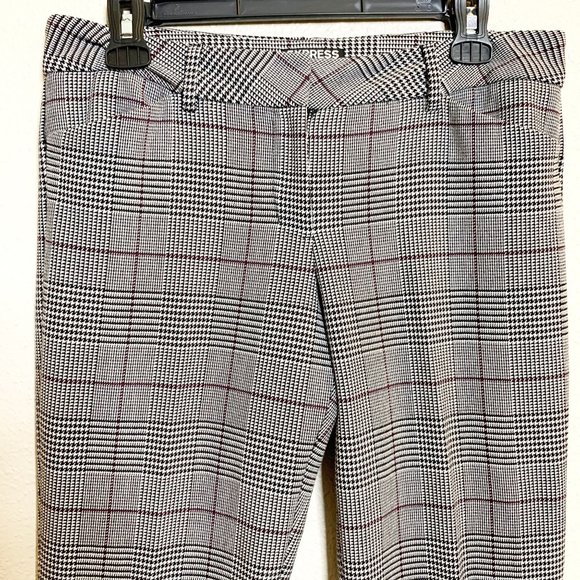 EXPRESS🌺 Editor Pant Black White Plaid Houndstooth Workwear Career 6 R - Picture 4 of 7